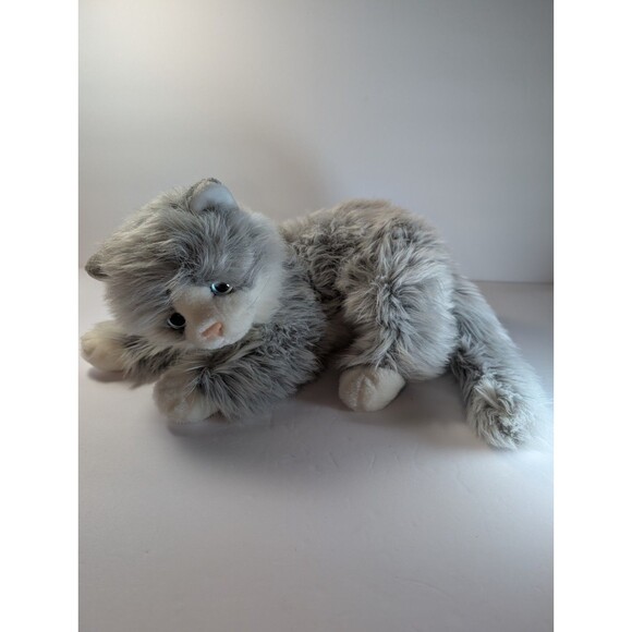 Ty Classic Lyric Cat Plush Gray White Long Hair Kitten 14” 2005 Soft Cuddly Toy - Picture 3 of 15